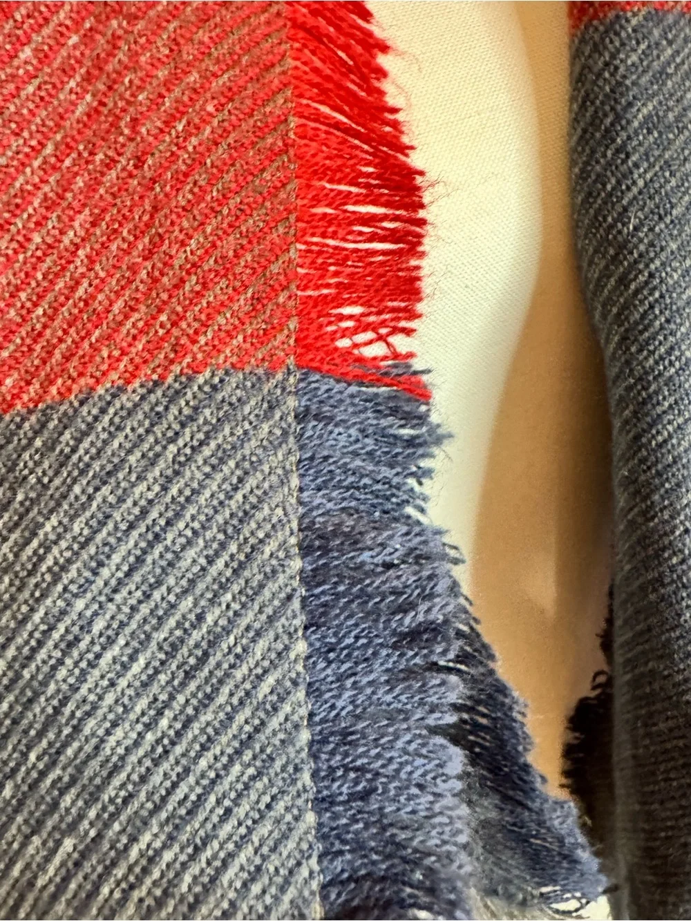 Merona Oversized Plaid Blanket Scarf Wrap Blue Red Green 78x30